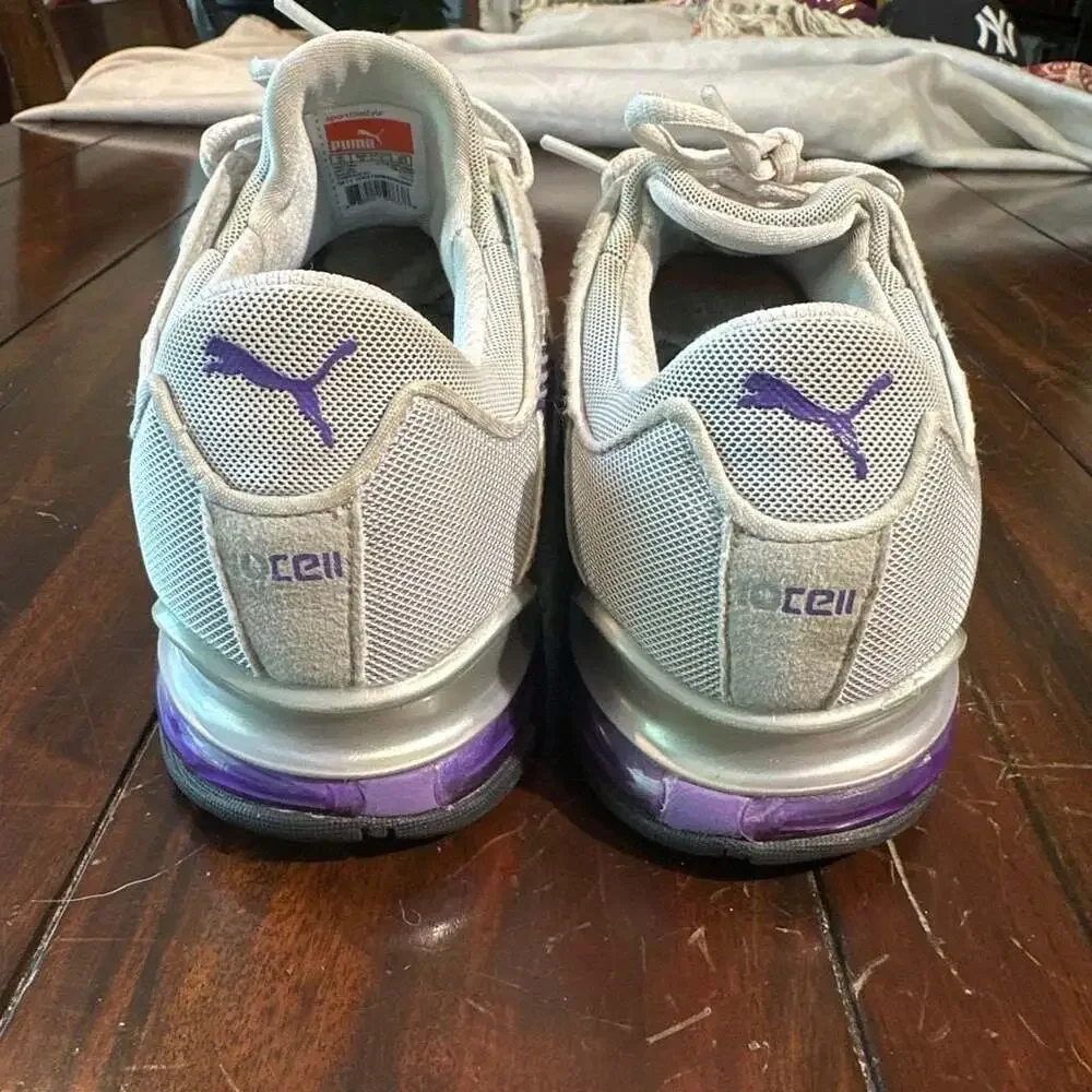 Puma 10 Cell Sport Lifestyle Running Sneakers Gray and Purple